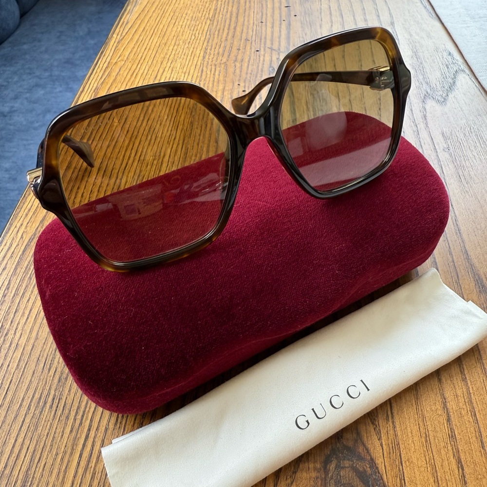 Gucci Brown Oversized Square Sunglasses